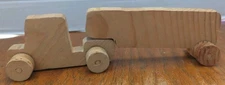 VTG Wooden Toy Semi Truck Handcrafted Wooden Toys 