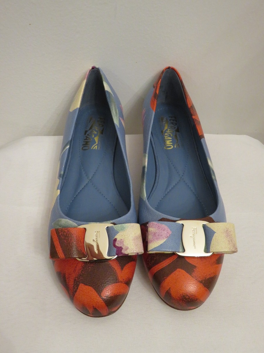 $695 Salvatore Ferragamo Ladies Multicolor floral Varina