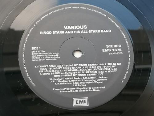 RINGO STARR AND HIS ALL STARR BAND ORIG 1990 U.K. VINYL LP - Picture 6 of 11