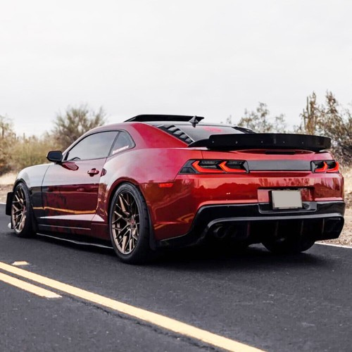 Set of 2 Tail Lights Black Smoked 2014-2015 Chevrolet Chevy Camaro Led Rear Lamp - Picture 11 of 12