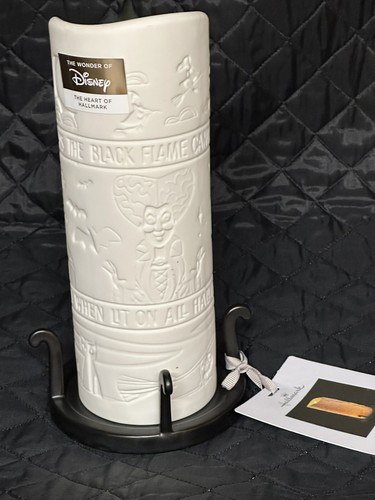 Hallmark Disney Hocus Pocus weiß mit schwarzer Flamme flammenlose Kerze 9,5 Zoll - Bild 1 von 20