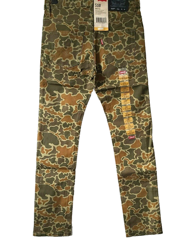 Levis Boys 510 Skinny Fit Jeans Pants 10R Skinny Leg Olive Camo W25XL25 NWT - Picture 3 of 7