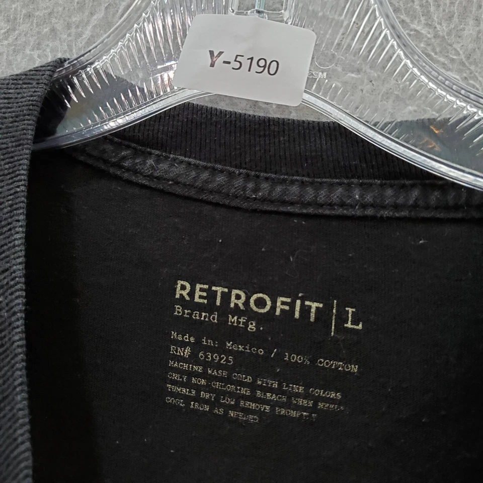 Camiseta Retrofit Hombre Grande Negra Tigre Bordada Manga Corta Cuello Redondo Camiseta Foto 4 de 4