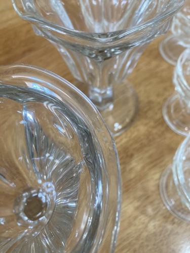 Vintage Ice Cream Sundae Dish (set Of 6) Plus 3 Others Total of 9 . Clear Glass - Picture 2 of 12