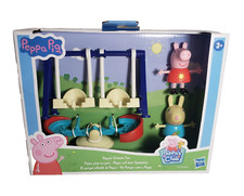 NEW Peppa's Club Peppa Pig Outside Fun Playset Swing Set Teeter-Totter Hasbro