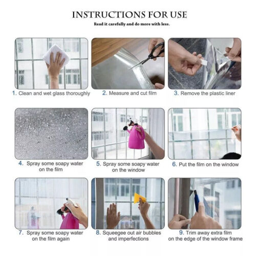 One Way Mirror Window Film Privacy Protectors Sun Blocking UV Reflective DIY USE - Picture 3 of 26