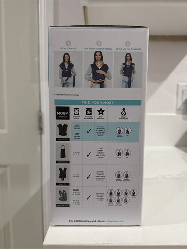 Moby Wrap Baby Carrier Blue Denim Mist MWB-DENIM - Picture 4 of 6