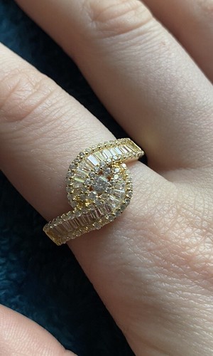 Cubic Zirconia Ring YGI signed 18k Yellow Gold over Sterling Silver 1.67ctw JTV - Picture 3 of 14