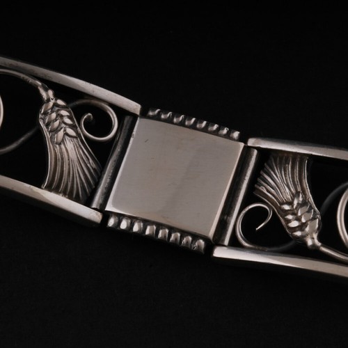 Willy H. Jacob Kromar Silver Bracelet. 4 x Wheat Spikes. 830S. DENMARK. - Picture 4 of 7