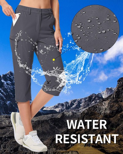 Women's Cargo Hiking Pants Lightweight Stretch Water Resistant Outdoor Joggers - Picture 31 of 89