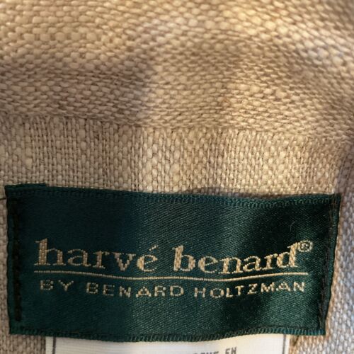 harve benard blazer Jacket Women 12 Long-Line 100% Linen Cream Ivory Pockets - Picture 2 of 11