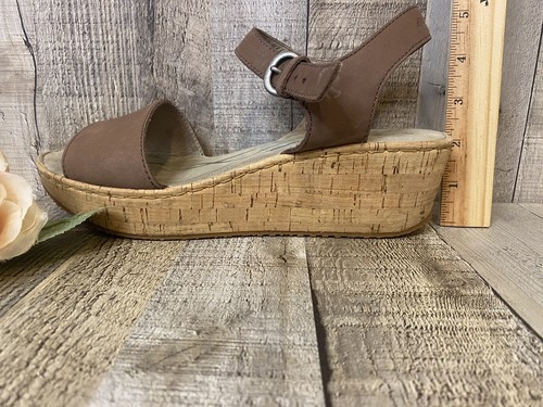 Eddie Bauer braune Kara Kork Keilabsatz Schnalle mittelhoher Absatz Sandalen US Damen 9 Sommer - Bild 15 von 15