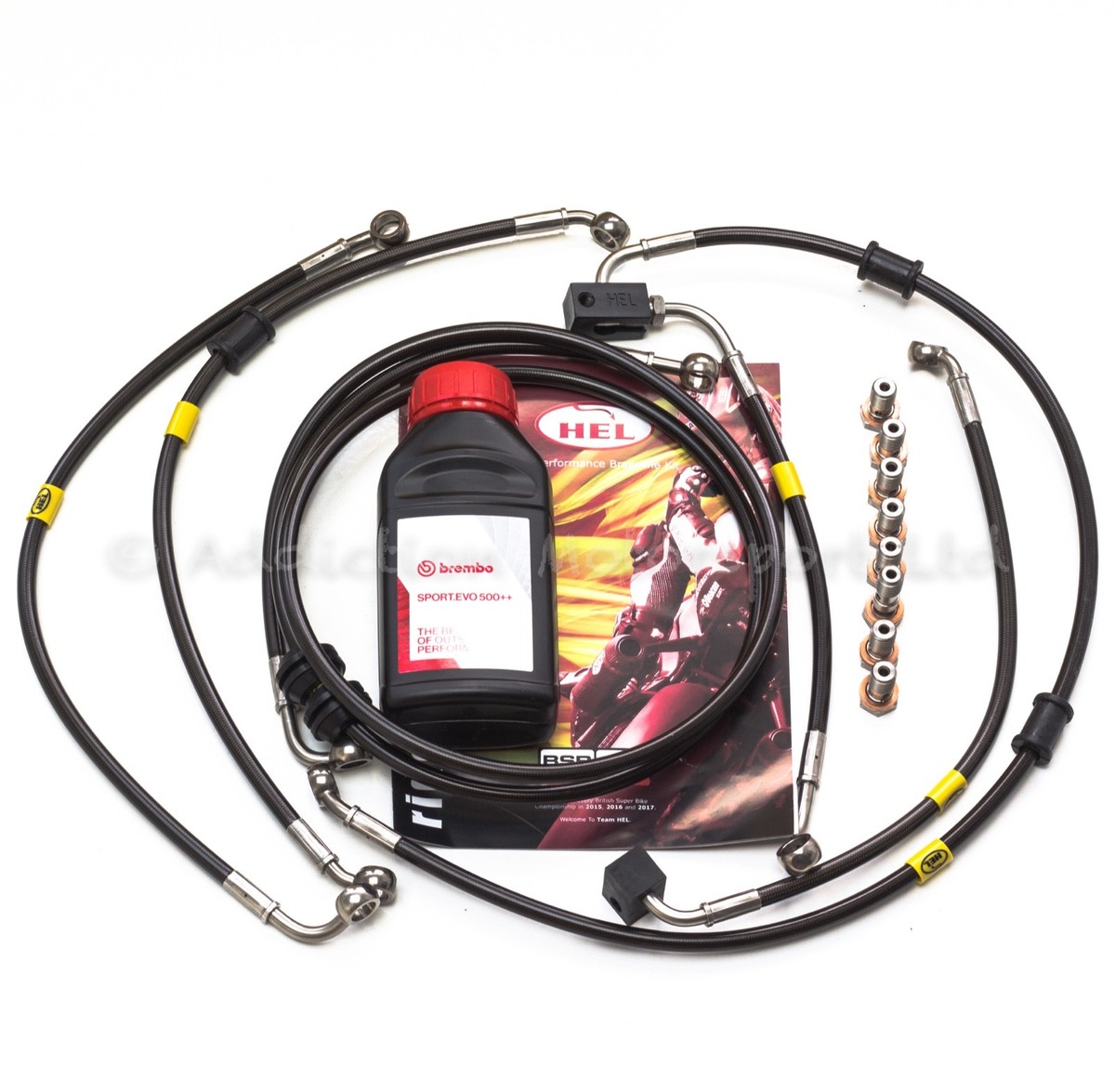 Front / Rear Brake Lines Hel Performance + Fluid for Suzuki