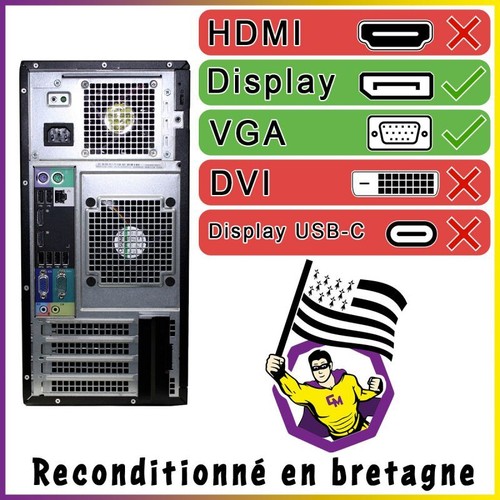 PC Dell Precision T1650 MT Intel I3-3220 RAM 32Go Drill 240Go W11 Wifi - Bild 6 von 6