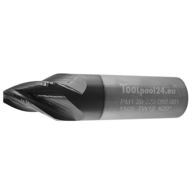 VHM Fräser Schlicht Ø20x20x80x20mm Z4 20° konisch TiAlN Schaft Konus Metall VHM Fräser Schlicht Ø20x20x80x20mm Z4 20° konisch TiAlN Schaft Konus Metall
