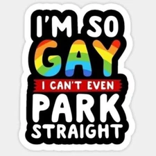 Funny LGBTQ Sticker so gay cant park straight