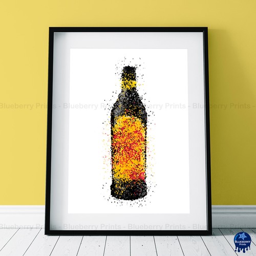 Likör und Spirituose Flasche Drucke Splatter Art Poster Bar Dekor, Baileys A5 A4 A3 - Bild 4 von 7