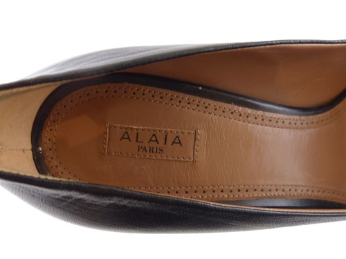 Azzedine Alaïa Peep Toe Platform Black Leather ~ UK 8 / EU 41 / US 11 - Picture 10 of 12