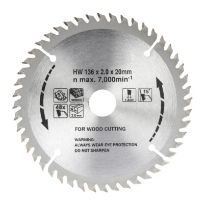 XCAN Ø 136mm Kreissägeblatt Sägeblatt 48 Z Holz Hartmetall für Holzbearbeitung