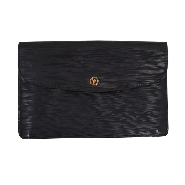 LOUIS VUITTON Montaigne 27 Epi Leder Schwarz Made in France Clutch Purse Vintage LOUIS VUITTON Montaigne 27 Epi Leder Schwarz Made in France Clutch Purse Vintage