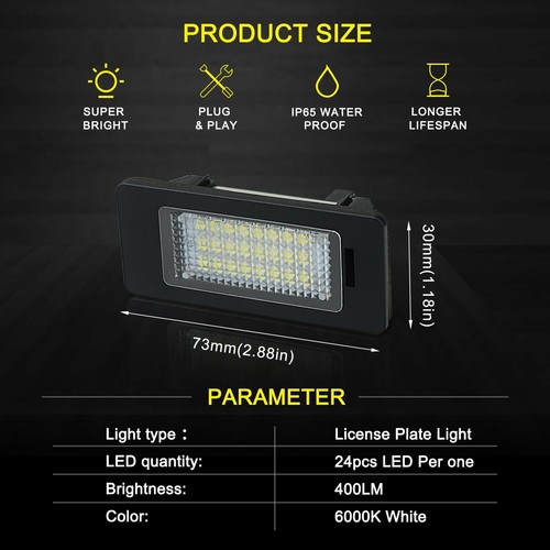 2X Canbus LED Rear License Plate Lights Lamp For BMW F30 E39 E60 E70 E82 E90 E92 - Bild 6 von 11