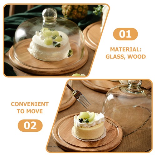 Glass Cover Dessert Tray Covered Cake Plate with Dome Serving Lid - Picture 8 of 12