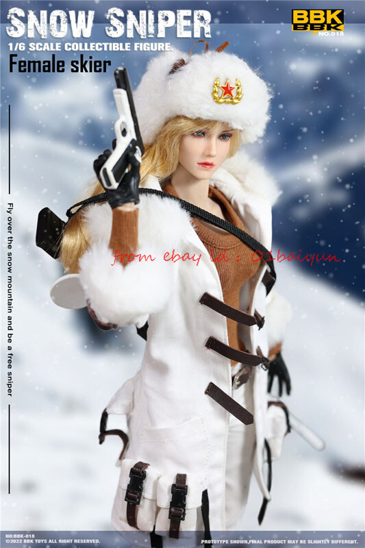 1/6 女性スキーヤースナイパーフィギュア（BBK018） 1/6 BBK BBK018 Snow Sniper Female Skier Action Figure Model