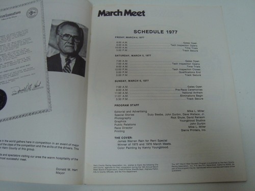 19th ANNUAL MARCH MEET BAKERSFIELD 1977 PROGRAM - Picture 2 of 5
