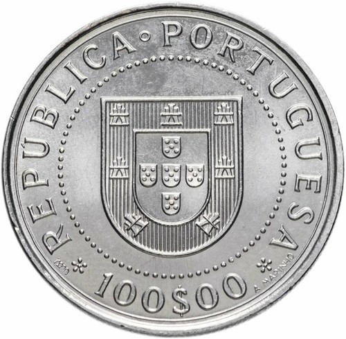 PORTUGAL 100 Escudos 1990 "350 años de la independencia portugesa - Picture 2 of 2