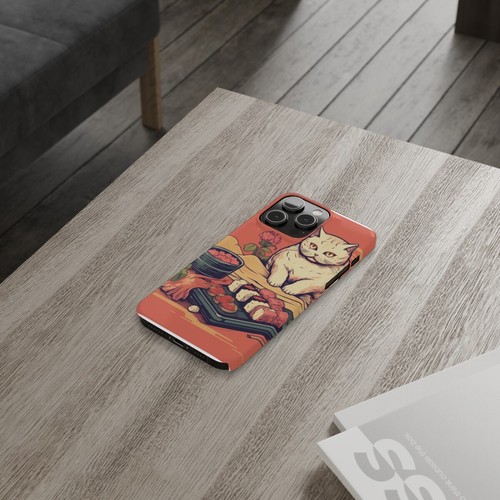 Cat Eating Sushi Slim Phone Cases - Picture 9 of 38