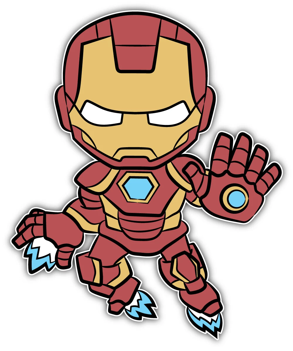 Avengers Iron Man Cartoon Sticker Bumper Decal - \'\'SIZES\'\' | eBay