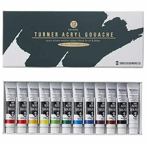 Turner acrylic gouache 12 color set school by