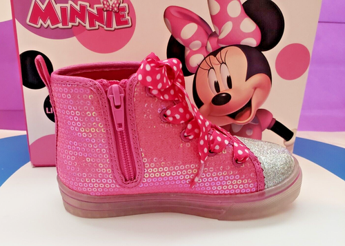Disney's With Lights! Minnie Mouse Little Girls' High Top Sneakers size 7 - Picture 6 of 9