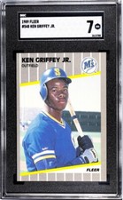 Ken Griffey Jr 1989 Fleer Baseball SGC 7 #548 Seattle Mariners Rookie RC HOF