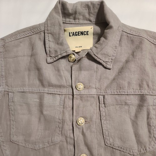 L'Agence Celine Leinenjacke XS, neu mit Defekt, aschengrau - Bild 7 von 13
