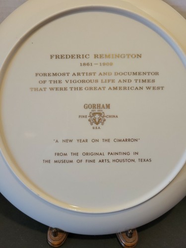 Gorham Frederic Remington "A New Year On The Cimmarron" Collector Plate NIB VTG - Picture 8 of 12