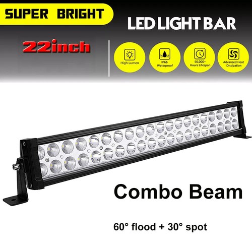 22"inch LED Light Bar Combo Spot Flood+4x4" Pods Kit For Truck Offroad 4WD SUV - Picture 9 of 15