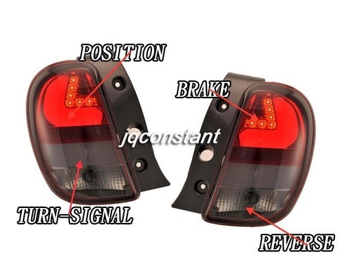 LED Tail Rear Lights BLACK for Nissan Micra March K13 MK4 2010-2016 5D - Picture 2 of 2