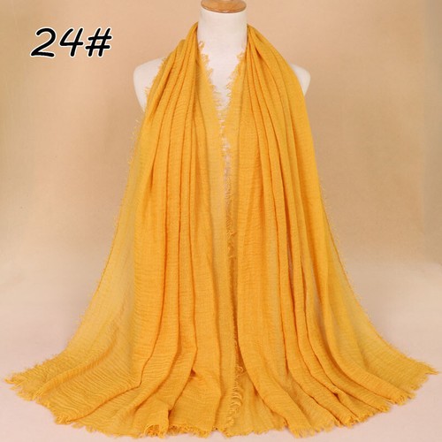 Damen Crinkle Crimp Schal Hijab Kopftuch Wraps Maxi Plain Color Schals Scarves - Bild 36 von 88