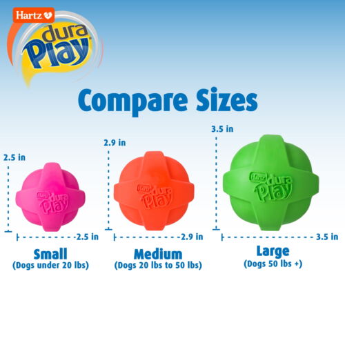 Hartz Dura Play Small Ball Dog Toy with Bacon Scent and Squeaker, 3 Pack - Picture 3 of 9