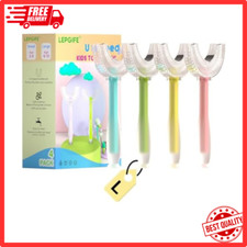 Kids Toothbrush U Shaped 4 Pack U-Type Whole Mouth Soft Manual Large Age 6-10