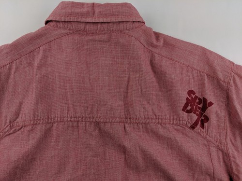 Spyder Venom Men US L Red Snap Button Short Sleeve Classic Outdoor Casual - Picture 1 of 11