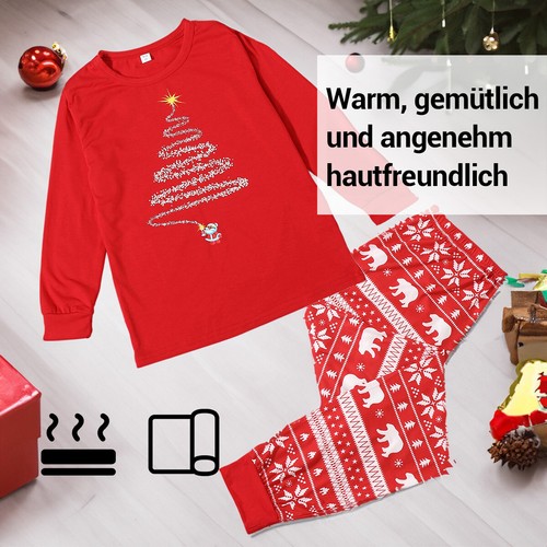 Heikoeco® Weihnachtspyjama Schlafanzug Familie Set Weihnachtsmodelle - Bild 4 von 10