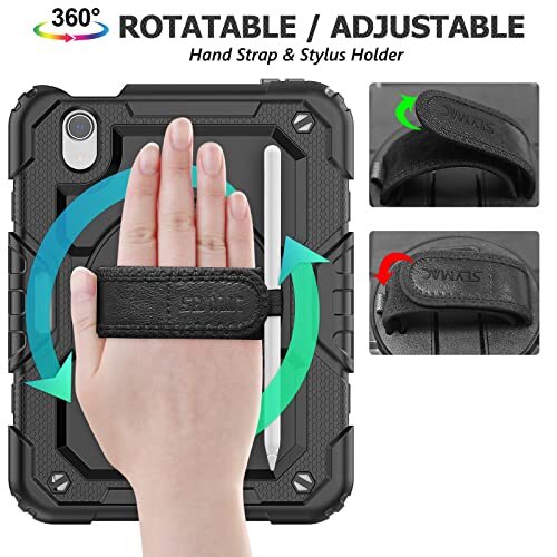 Case for iPad Mini 7 (A17 case for iPad Mini 7th/6th Generation 8.3'' Black - Picture 3 of 7