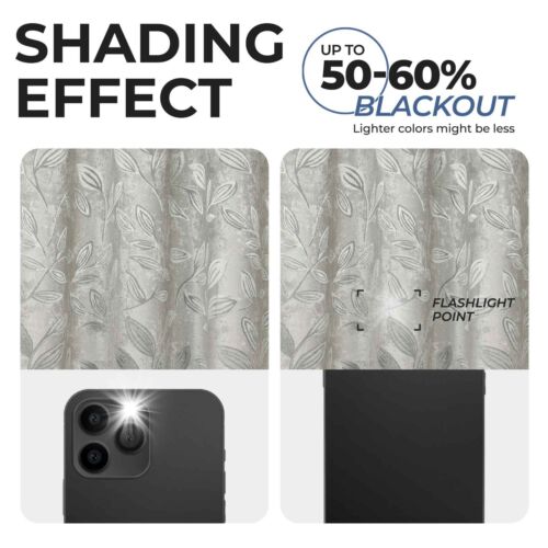 Modern Bohemian Leaves 70" Wide Room Darkening Blackout Curtains, Set of 2 - Picture 100 of 158