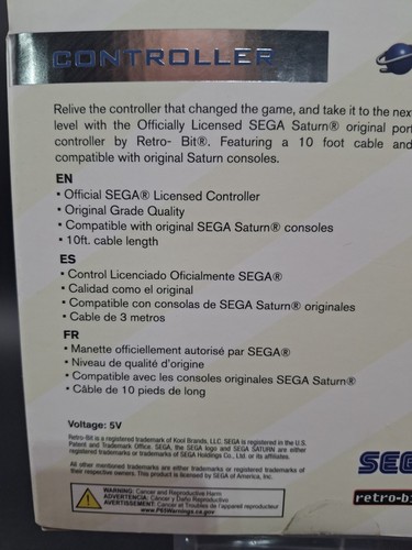 Retro-Bit Official Sega Saturn Controller Pad Original Port Slate Grey - Picture 3 of 7