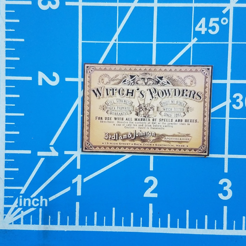 Miniature Witch's Powder Sign for Railroad Dollhouse Picture Mini Wall Art Print - Picture 2 of 6