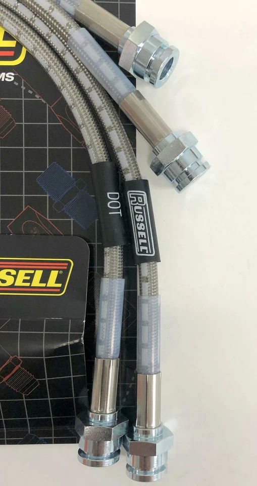 Kit de línea de manguera de freno de acero inoxidable Russell 686910 para Nissan 350 Infinity G35 2003-05 Foto 4 de 4