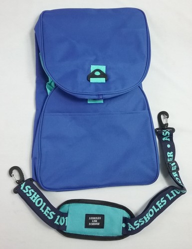 New, Blue/Yellow A**HOLES LIVES FOREVER Emotional Baggage Duffle Bag w/Strap. - Picture 3 of 18