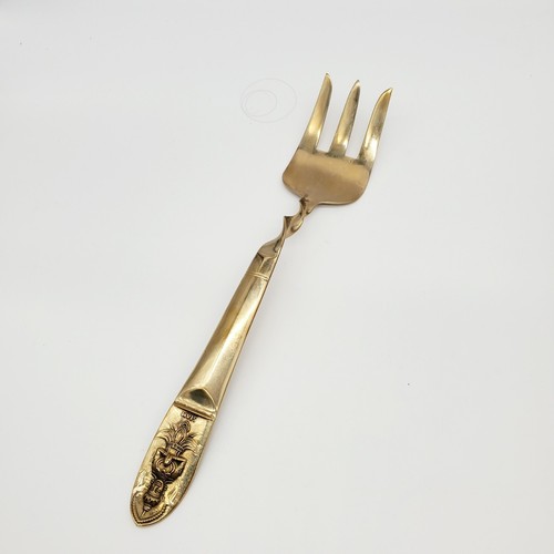 Vtg Johny's Gems Gold Tone Flatware 22 Pieces Wood Case Bangkok Thailand SIAM - Picture 5 of 7